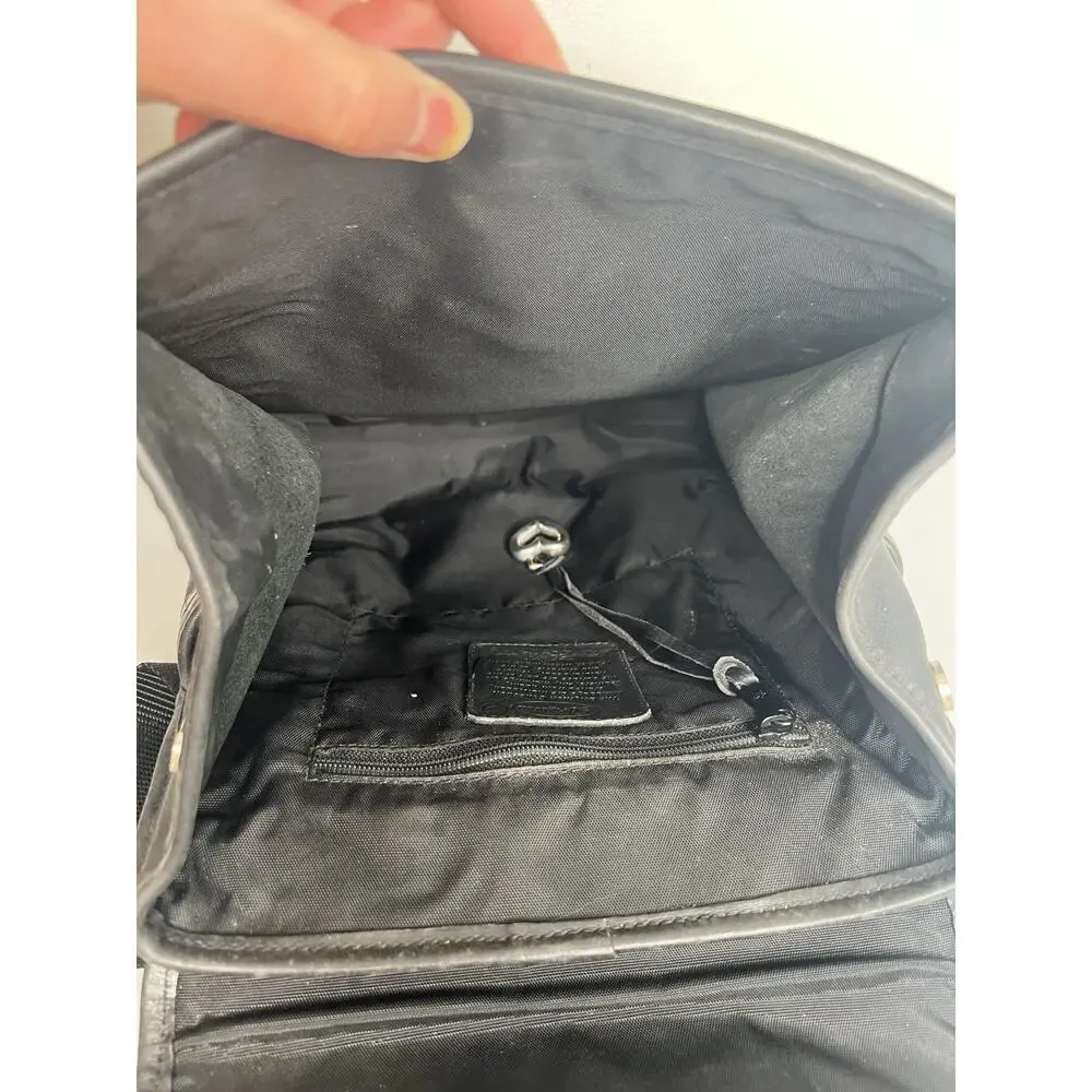 Brighton Backpack Purse Leather Two Tone Brown Black